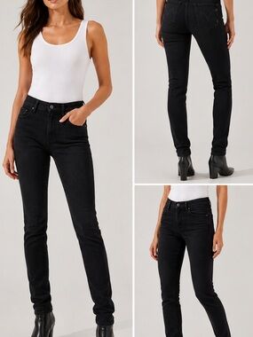 MOTHER The Looker Dashing & Dangerous Black Skinny Jeans Size 30